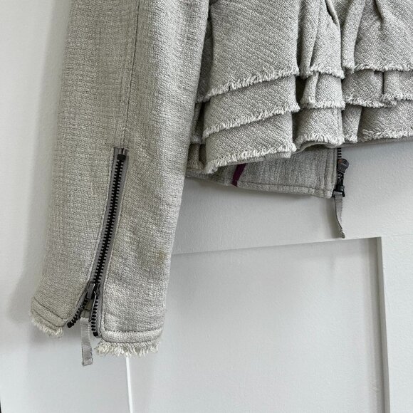 Banana Republic Cropped Tweed Jacket Size P2 Color: Stone - Picture 5 of 8